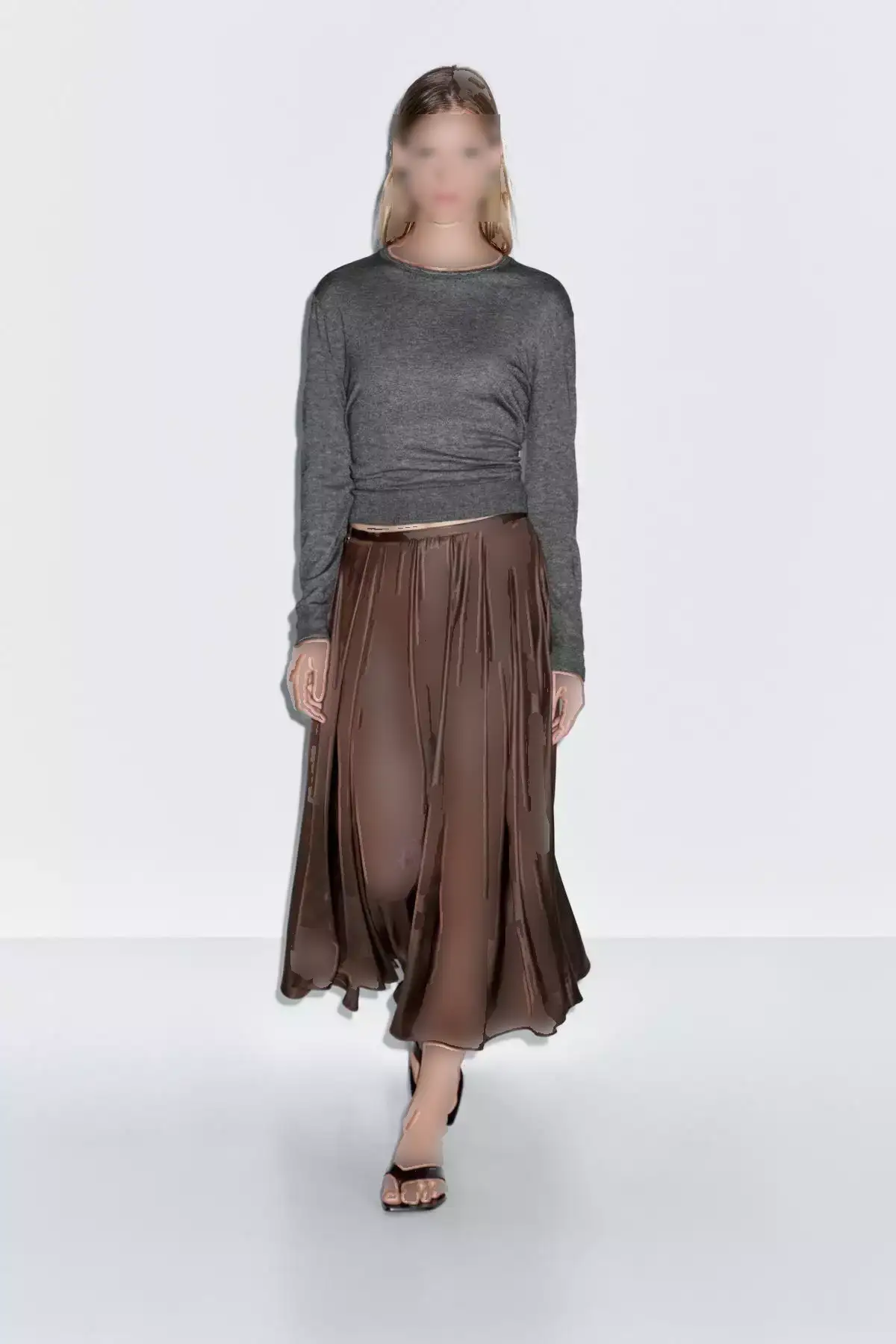دامن میدی پیلیلی برند Massimo Dutti - 970217665