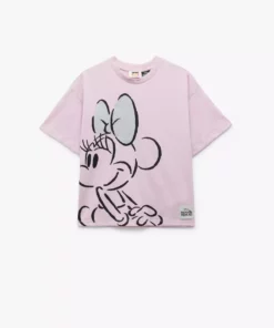 تیشرت کوتاهÂستین با طرح چاپی و پولکدار مینی موس با مجوز برند Koton - 931164720