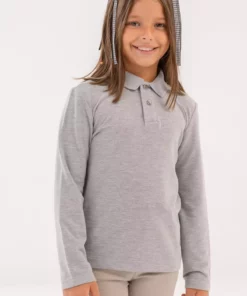 تیشرت آستین بلند پسرانه مدل Ku Basıc کد 15kds04 رنگ خاکستری ملانژ برند Kinetix - 850794075