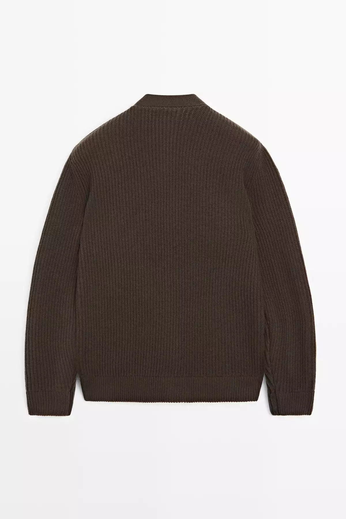 ژاکت با بافت پشم و چرم برند Massimo Dutti - 995469851