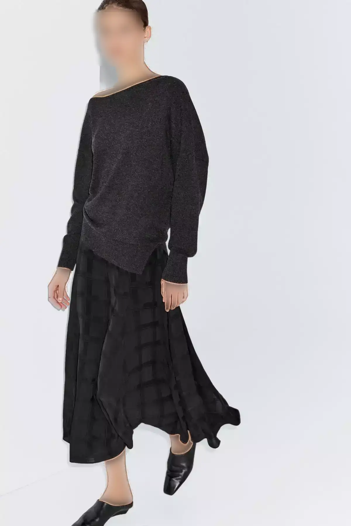 دامن با چینهای بلند برند Massimo Dutti - 984744487