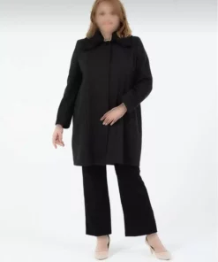 کابان مردانه پالتوی کوتاه با یقه چرمی و تزئینات پر ندار پامیلا برند GLR&GYM - 871353939