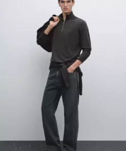ژاکت با زیپ نخی برند Massimo Dutti - 967573815