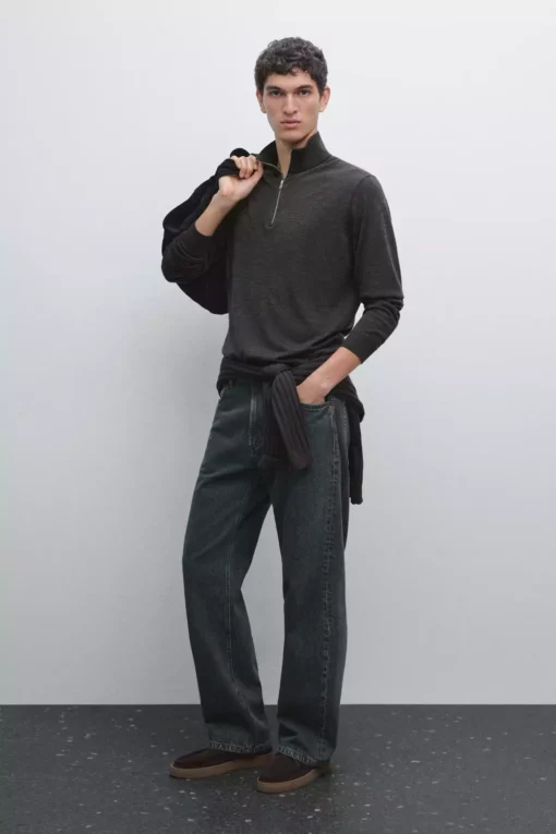 ژاکت با زیپ نخی برند Massimo Dutti - 967573815