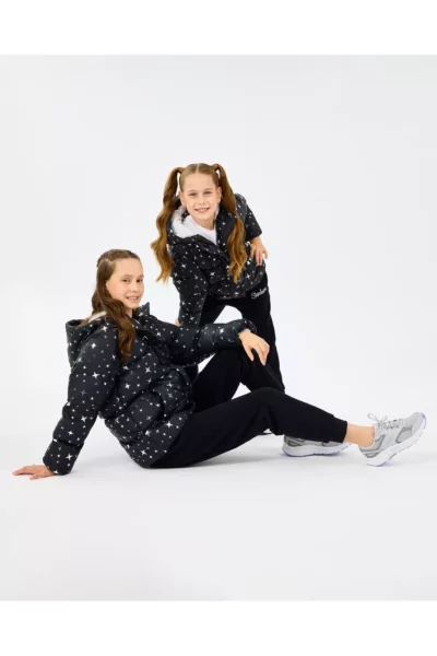 ژاکت پافر بزرگ دخترانه مشکی مدل SK2520052-1602 برند Skechers - 981632011