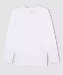 تیشرت ساده بلند آستین با یقه دوچرخهای برای پسر بچهها مدل B7771A8NS برند Defacto - 857605117