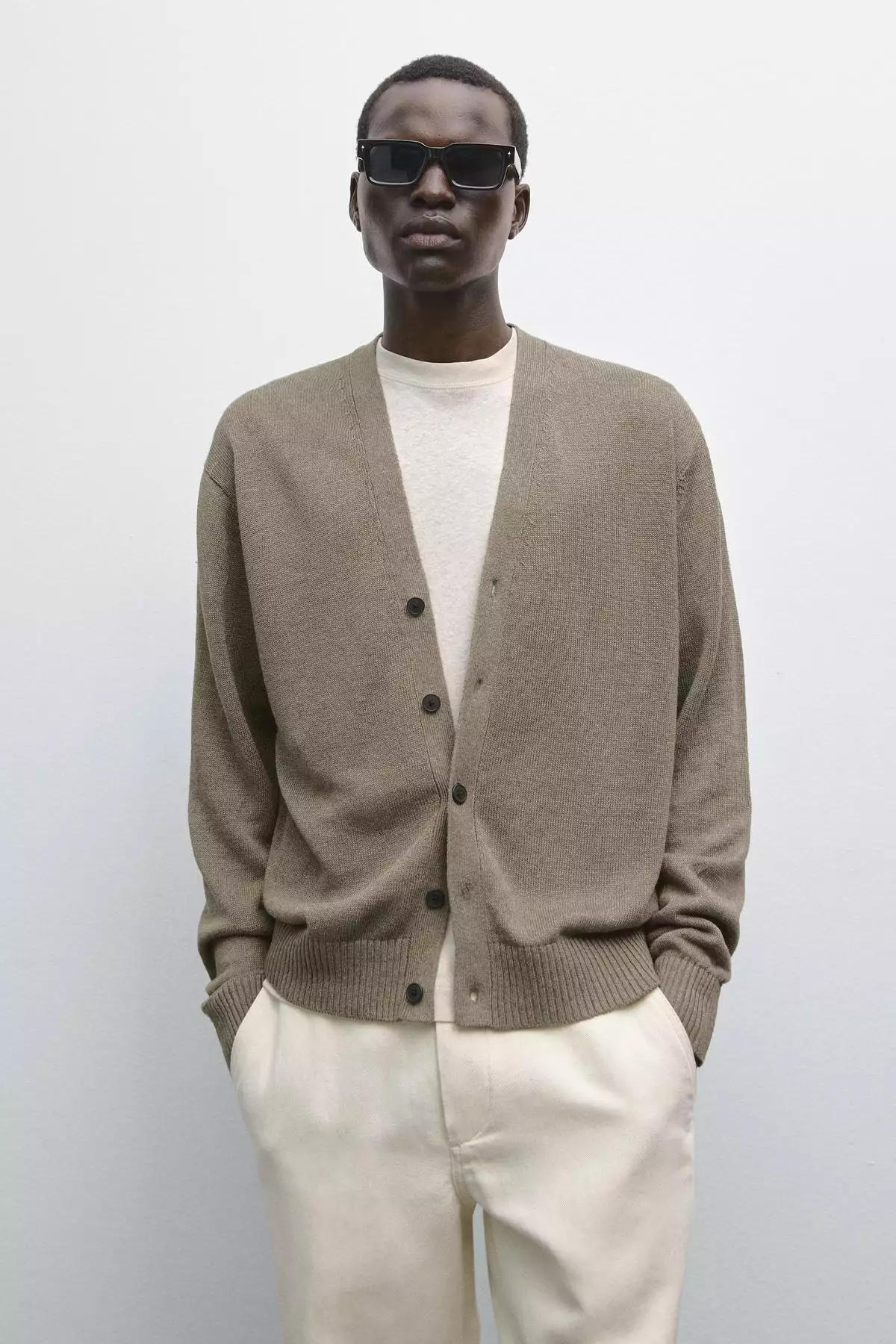 کاردیگان با ترکیب کتان برند Massimo Dutti - 943648677