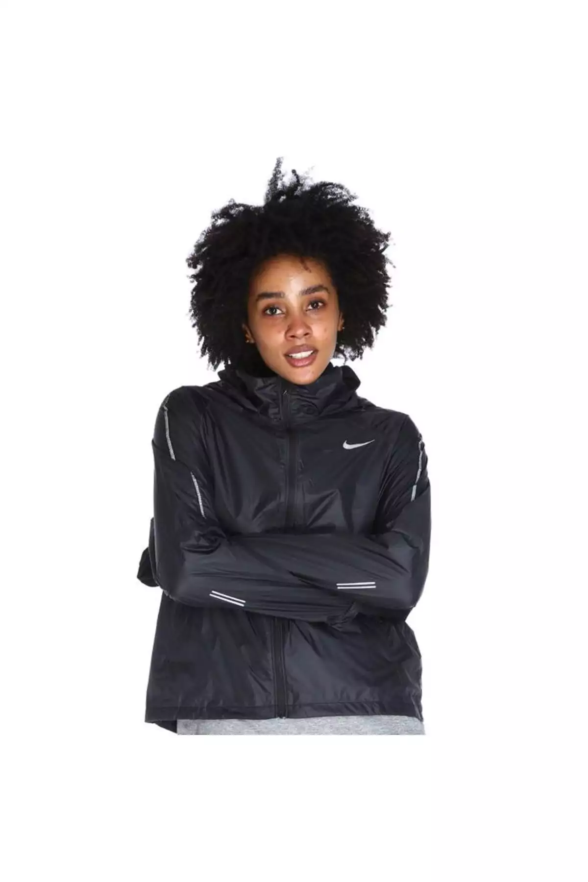 هودی زیپدار کامل شیلد زنانه مشکی کاپشن دویدن CU3385-010 برند Nike - 776615623