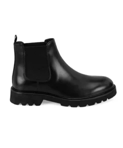 چکمه چرم مردانه مشکی گج با کفی لاستیکی برند Desa - 859185187