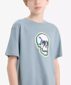 تیشرت کوتاه آستین با یقه دوچرخهای برای پسران با چاپ E4161A825SM برند Defacto - 936484725