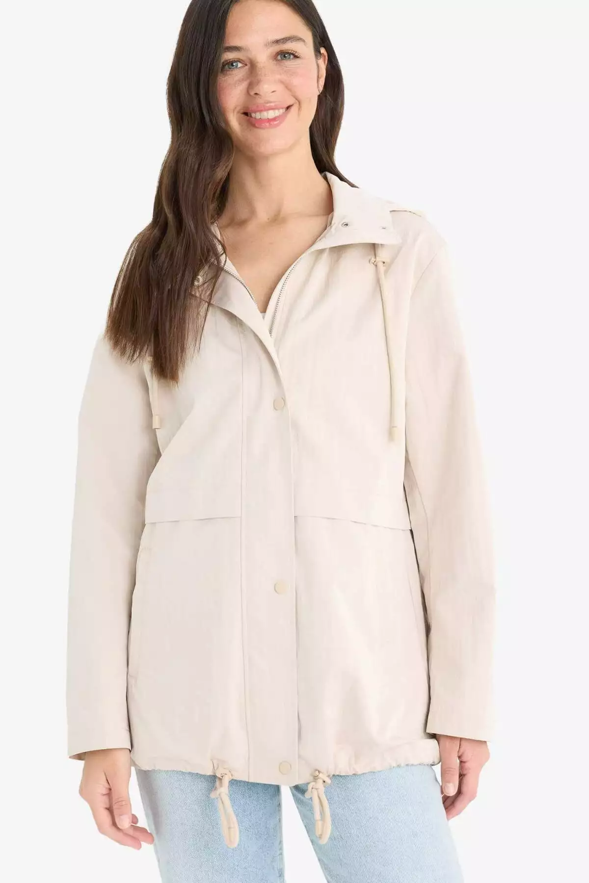 بارانی با کلاه و زیپ، مناسب برای روزهای بارانی و طراحی متناسب E8605AX25AU برند Defacto - 975899404