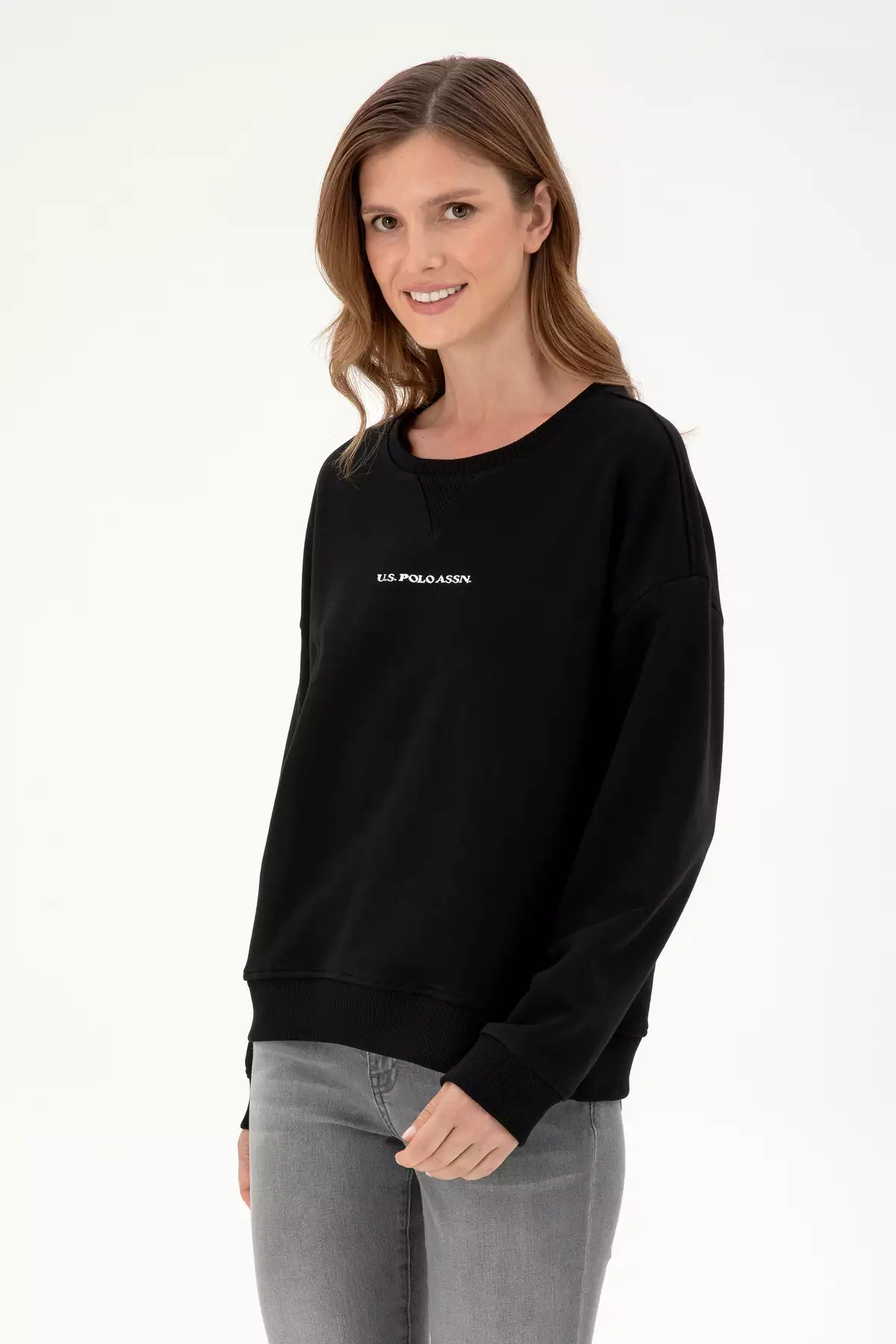 هودی زنانه مشکی با یقه گرد 50296945-VR046 برند U.S. Polo Assn. - 861556558