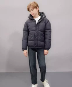 کت پسرانه ضد آب با کلاه و زیپ و دکمهدار C5474A824WN برند Defacto - 868054192