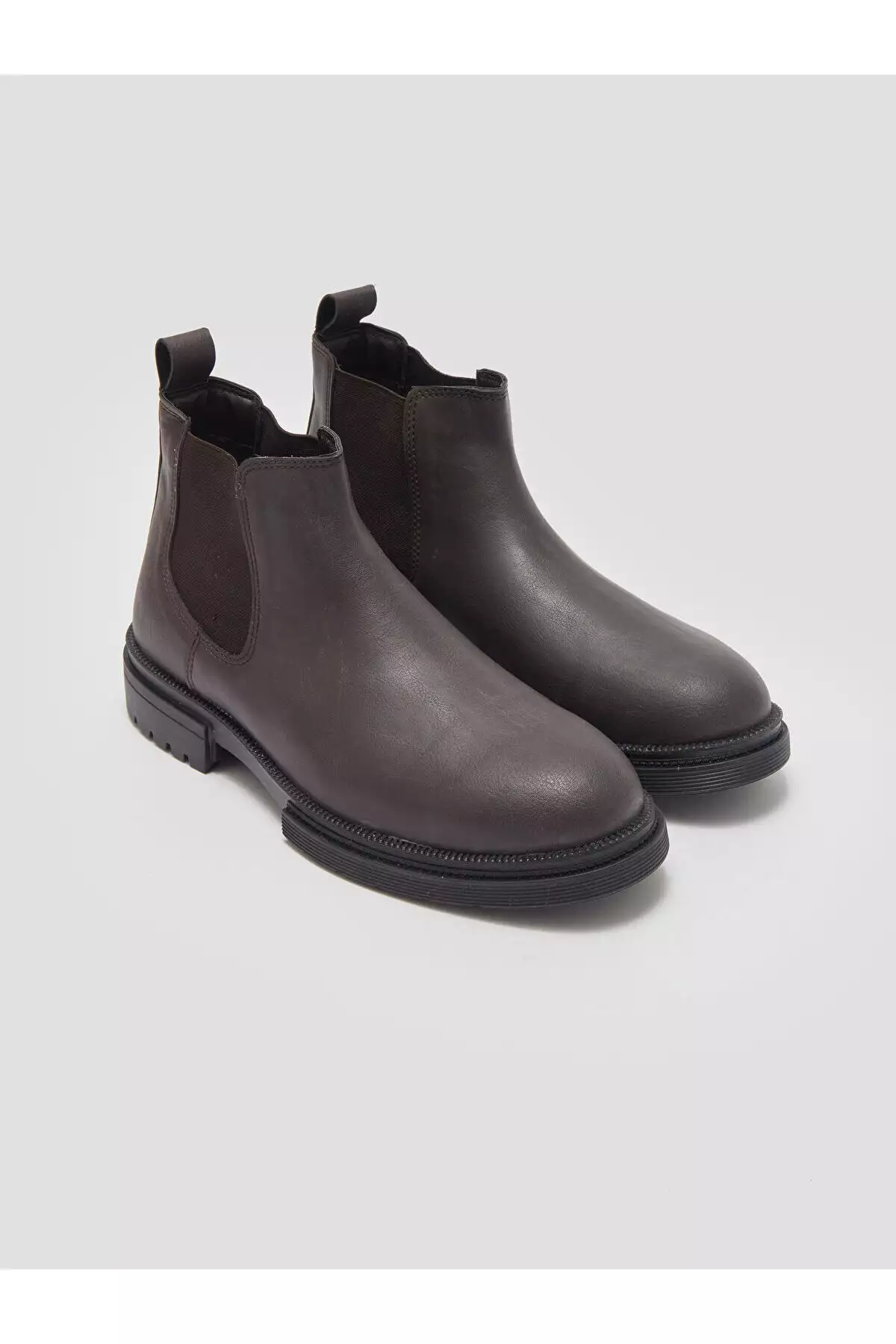 چکمه مردانه LCW استپس با ظاهر چرم قهوهای برند LC Waikiki - 862587224