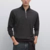 ژاکت با زیپ نخی برند Massimo Dutti - 967573815