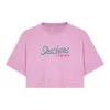 تیشرت گرافیکی کوتاهدست دخترانه بزرگ به رنگ صورتی روشن مدل SK241040-590 برند Skechers - 1026130556