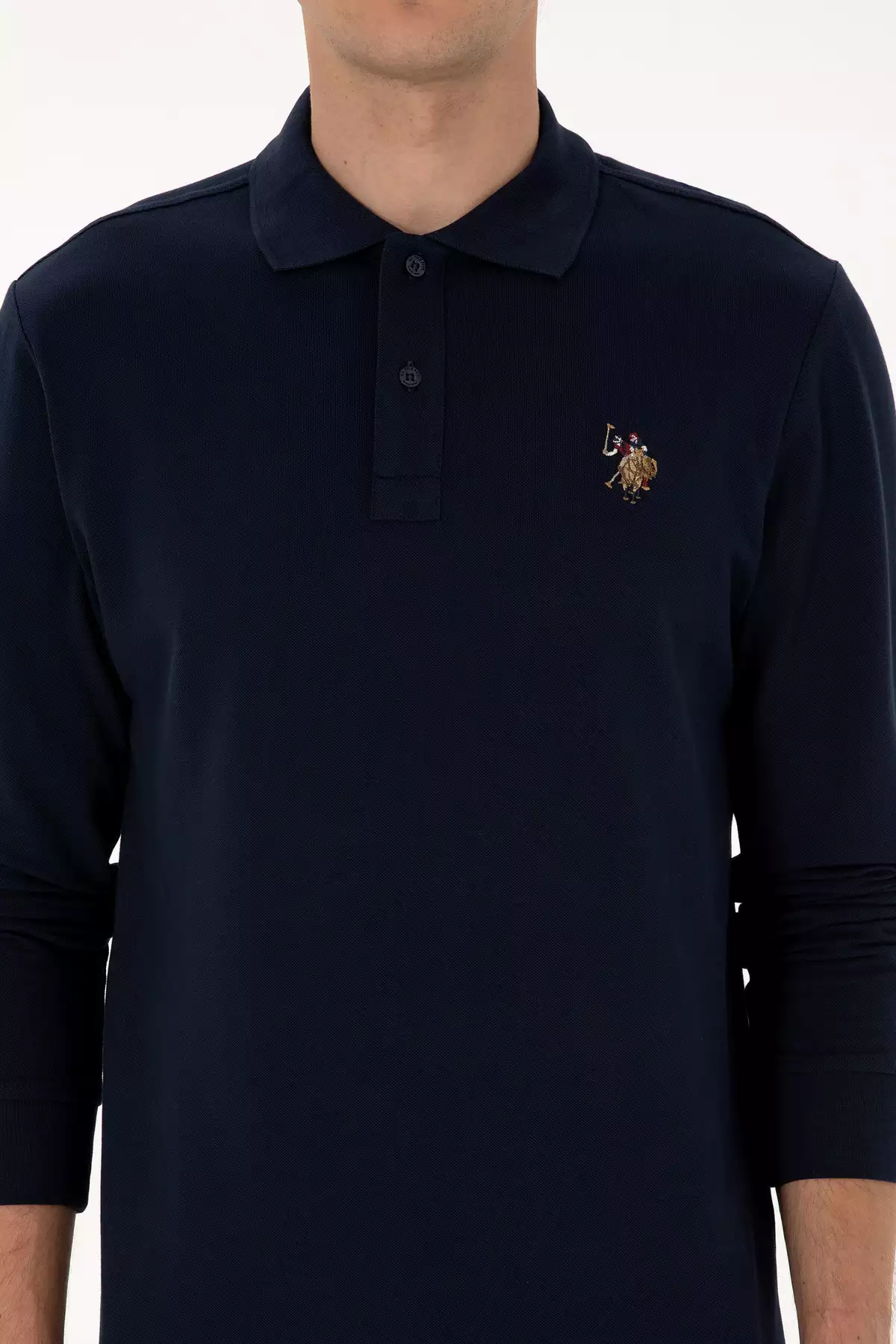 پولوشرت یقه دار آبی تیره مردانه با سایز معمولی 50313772-VR033 برند U.S. Polo Assn. - 979223158