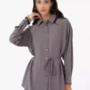 ست دو تکه شامل شلوار و پیراهن با کمر بند - رنگ بژ برند Refka - 980958721