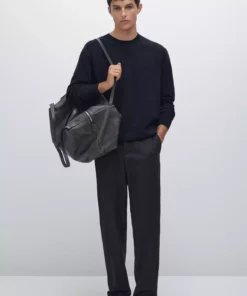 پلیور یقه گرد با ترکیب پشم یان برند Massimo Dutti - 967591031
