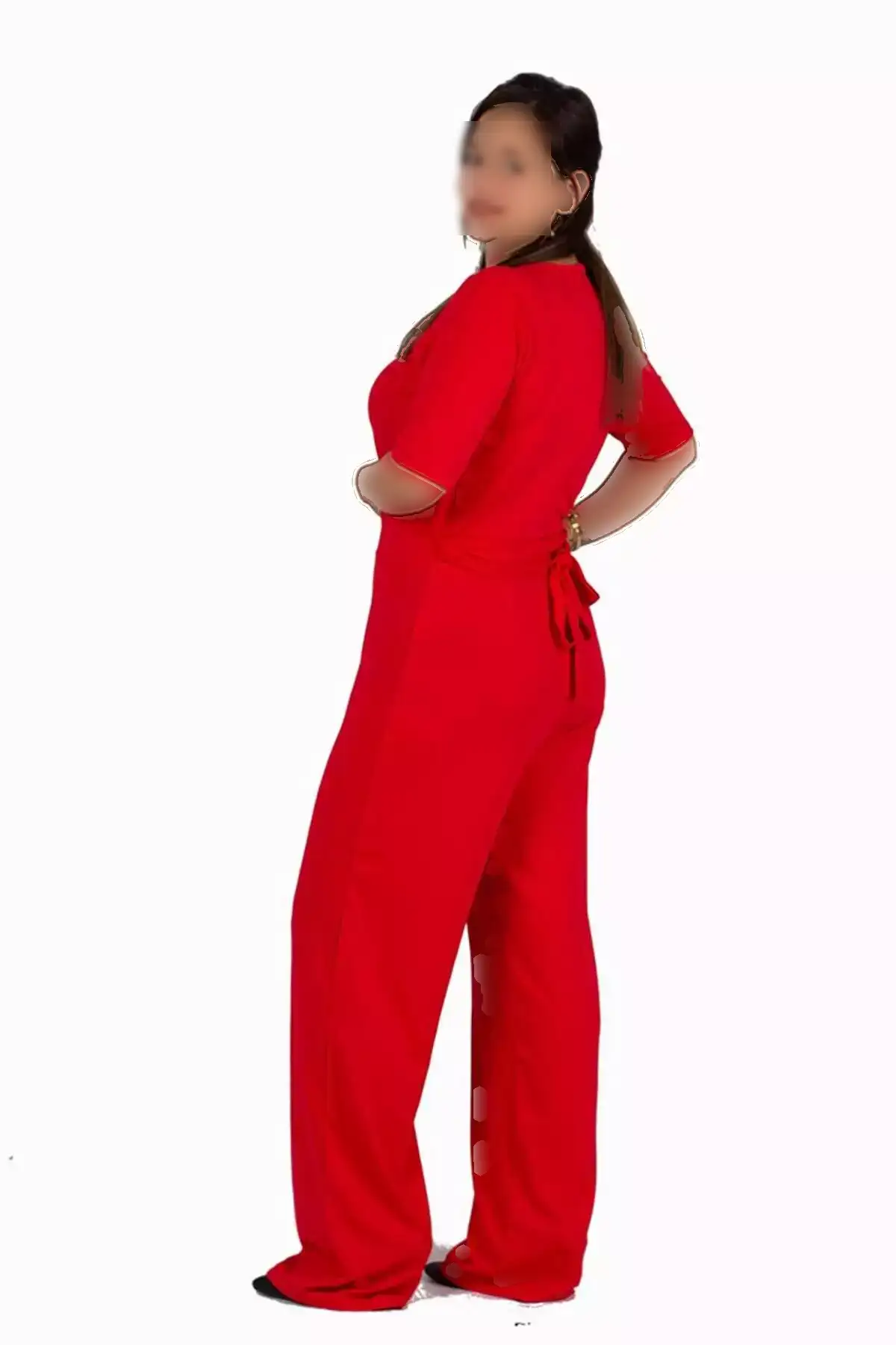 لباس زنانه بزرگپرو سایز، سرهمی کِرِپ رنگی TLM174 برند Truva XXL - 411968124