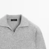 پلیور یقه دار V شکل با ترکیب پشم برند Massimo Dutti - 991312375