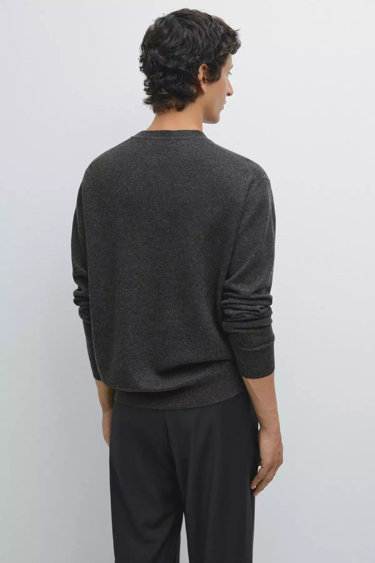 ژاکت یقه گرد ترکیبی از پشم یوزک برند Massimo Dutti - 1033254318