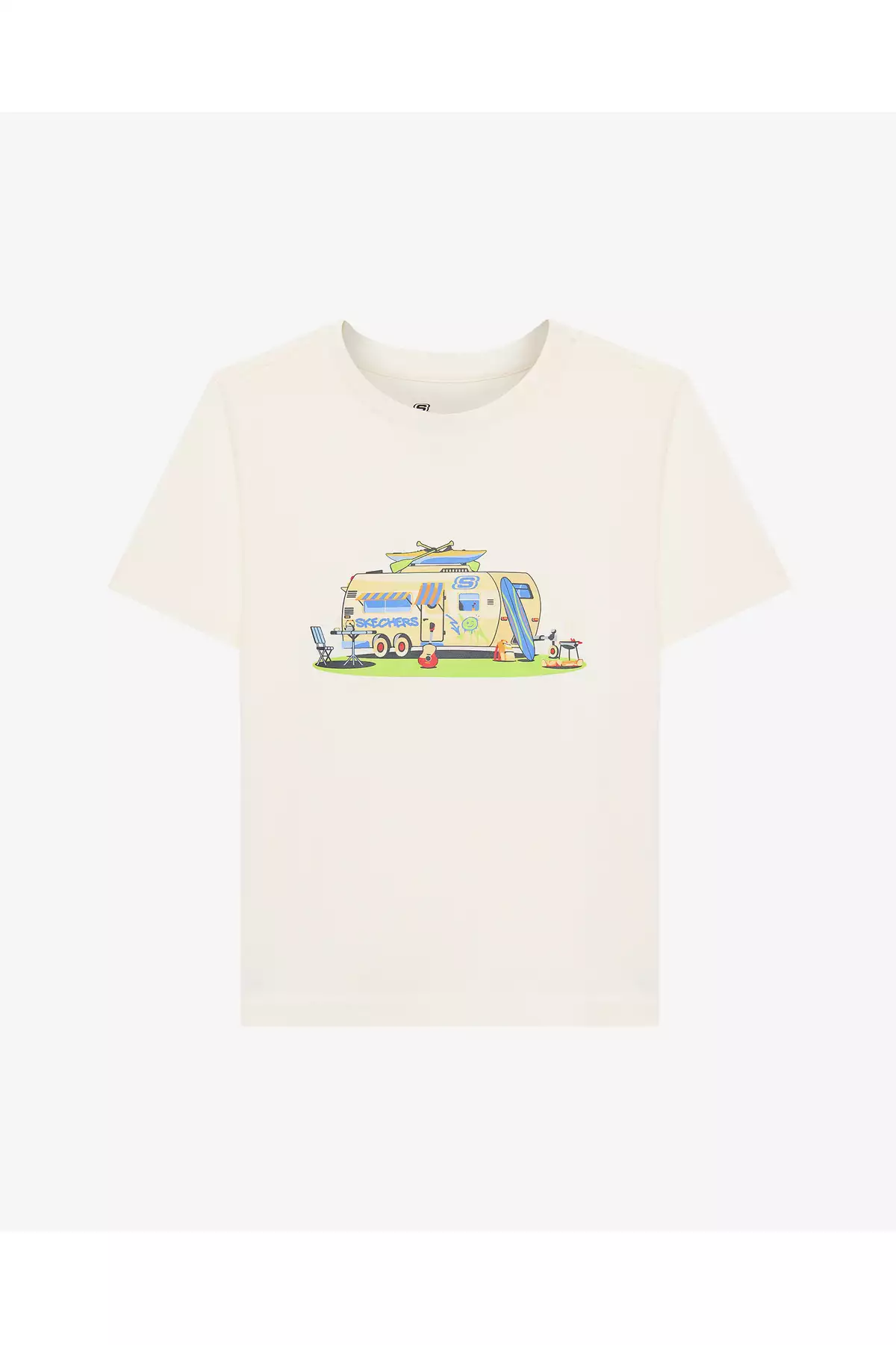 تیشرت آستین کوتاه معمولی مناسب پسران بزرگ سفید کمرنگ مدل SK2510102-102 برند Skechers - 943722377