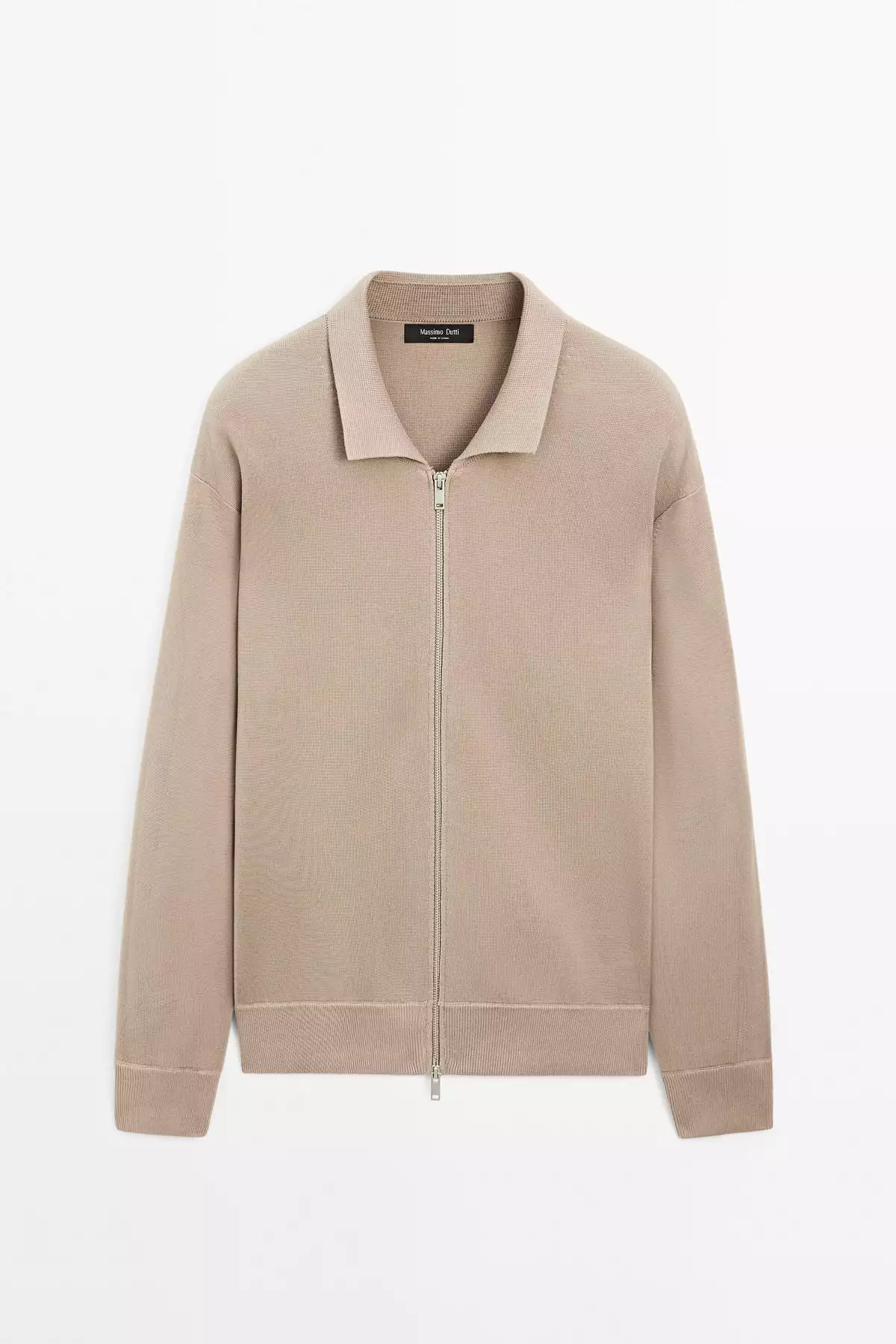 ژاکت بافته شده از الیاف نخی ترکیبی با زیپ برند Massimo Dutti - 969524592