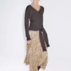 دامن میدی A شکل با طرح خال خالی برند Massimo Dutti - 991299309