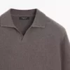 پلیور یقه polo با ترکیب پشم یوزن برند Massimo Dutti - 991307678