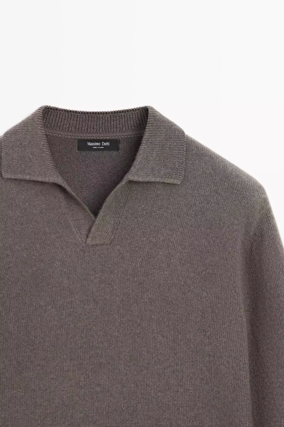 پلیور یقه polo با ترکیب پشم یوزن برند Massimo Dutti - 991307678