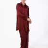 ست تونیک و شلوار ساتن - bordo - رفکا برند Refka - 942587151
