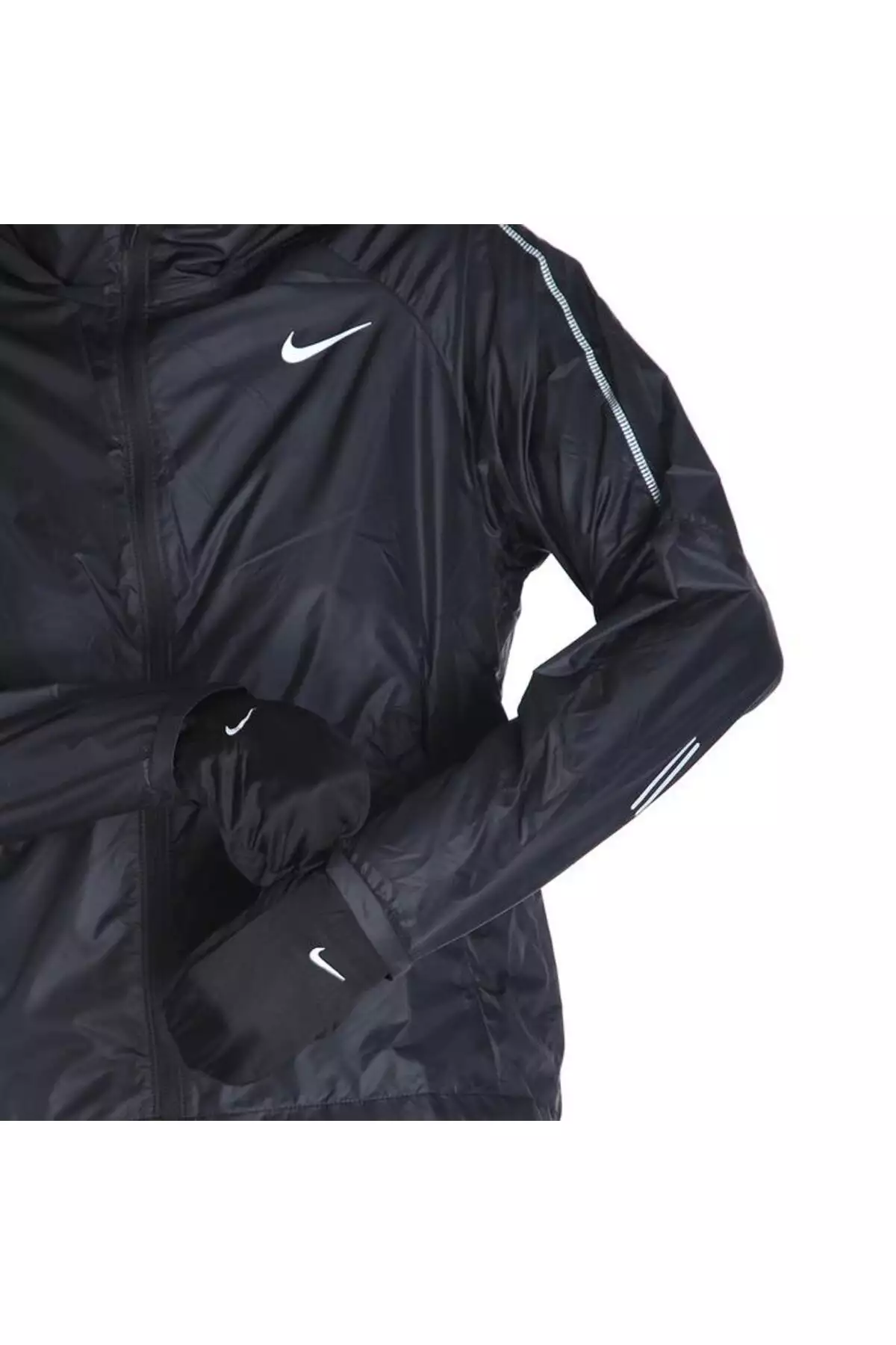 هودی زیپدار کامل شیلد زنانه مشکی کاپشن دویدن CU3385-010 برند Nike - 776615623