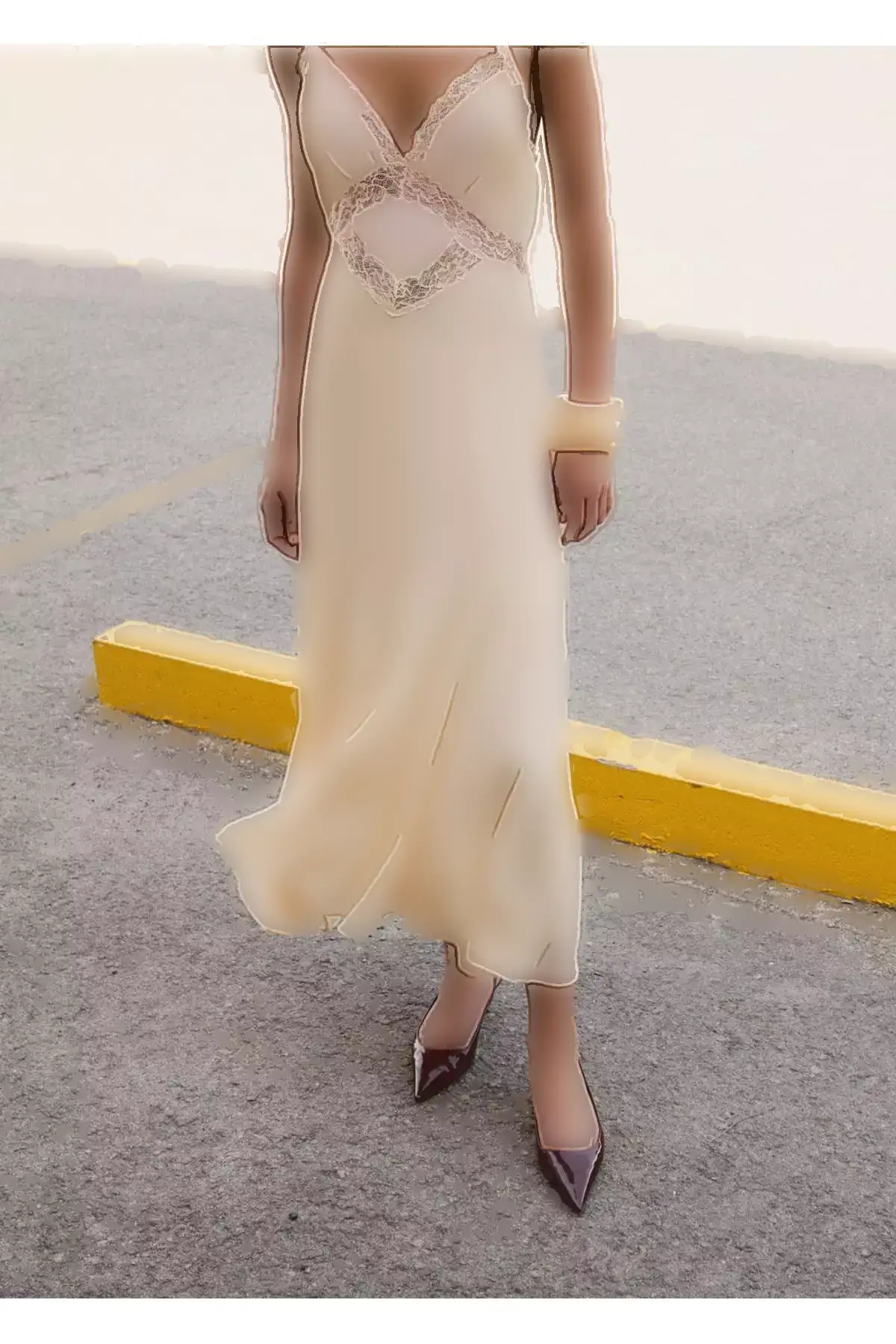 کفش پاشنهدار گربهای براق برند MANGO - 977564832