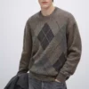 ژاکت بافتنی طرح الماس ۱۰۰% پشم برند Massimo Dutti - 995478269