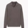 پلیور یقه polo با ترکیب پشم یوزن برند Massimo Dutti - 991307678