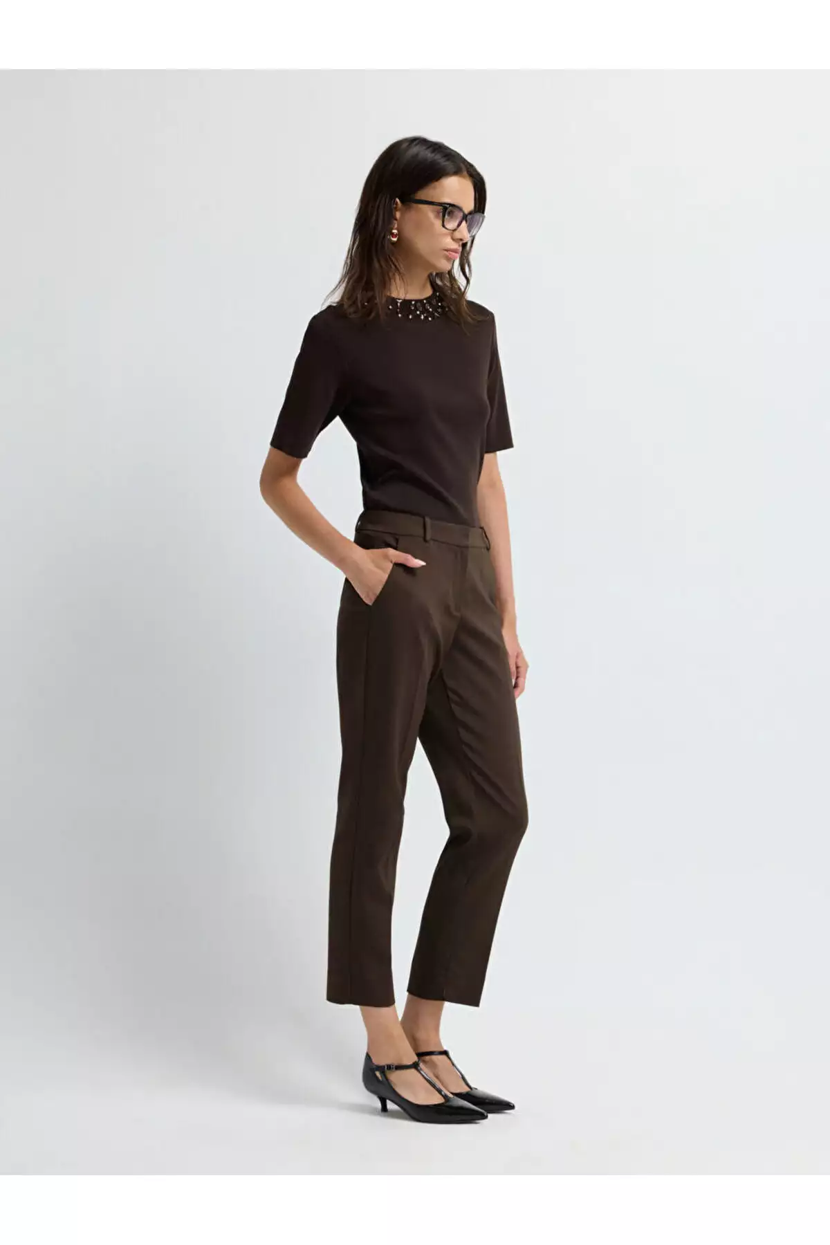 شلوار با شیار و جیب کناری برند adL - 977732104