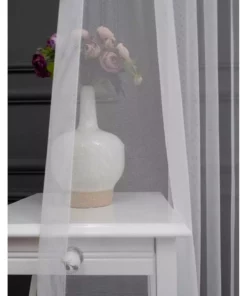 پرده توری چلنیوم (1/3) با چین‌های ظریف مناسب برای هر اتاق، پرده توری با رنگ لیمویی برند NP Narin Home - 743179922