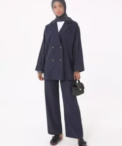 ست Jacket و شلوار نرم و راحت - رنگ سرمهای - برند Refka - 963076088