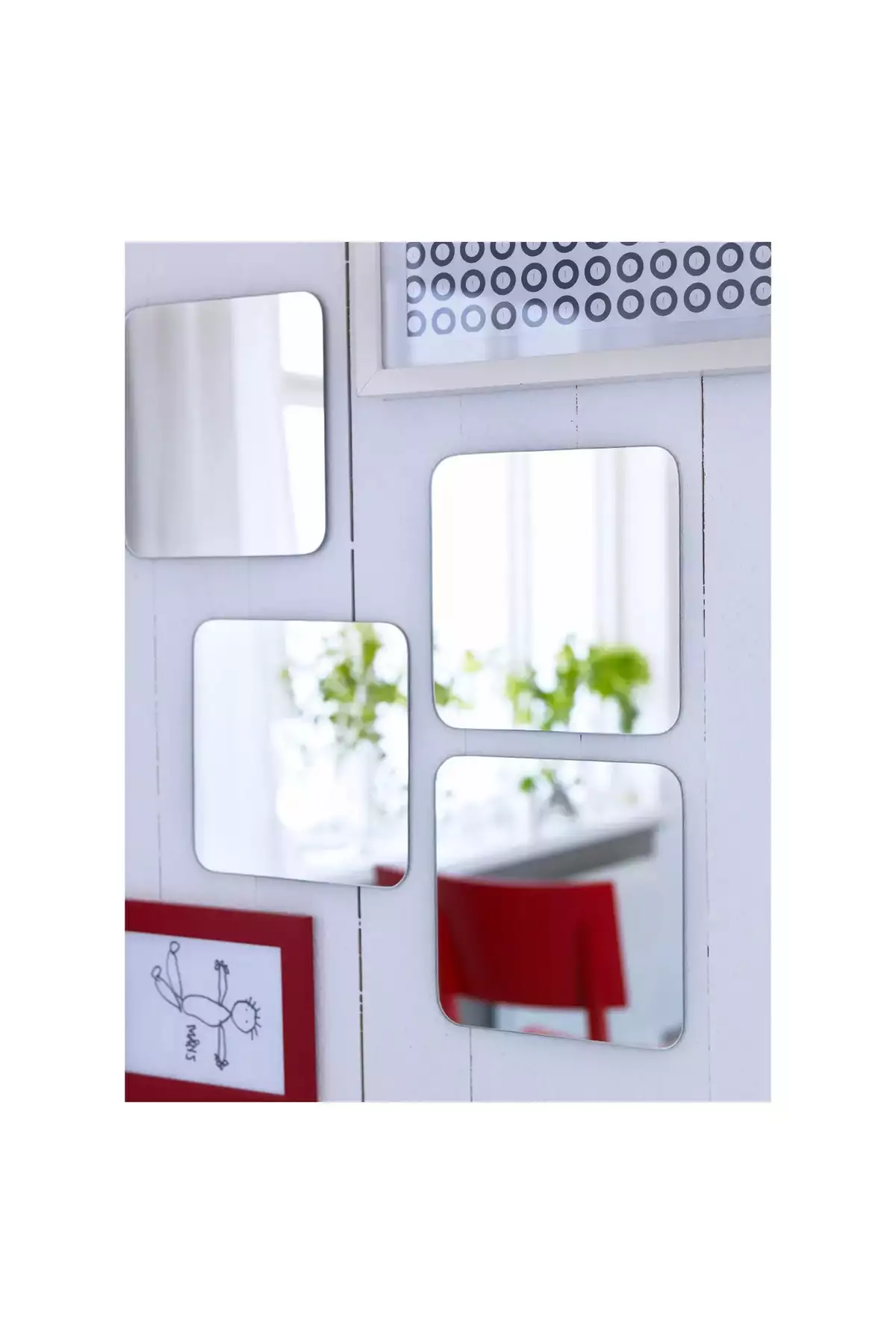 آینه دیواری مربع شیشهای ۲۰x۲۰ سانتیمتر ۴ عددی Sörlı برند IKEA - 982479521