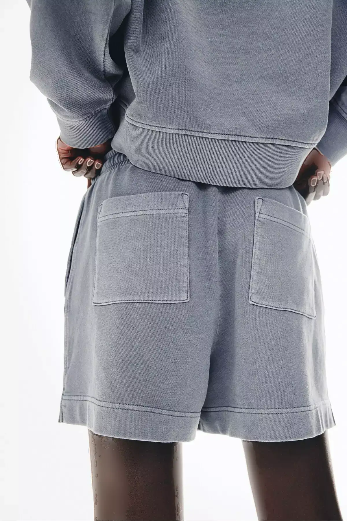 شورت هودی پنبهای شسته شده برند H&M - 925039432