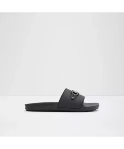 یک جفت دمپایی تخت مشکی از جنس چرم مصنوعی مردانه برند Aldo - 817829447