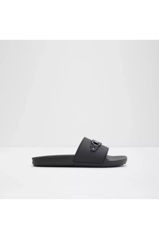 یک جفت دمپایی تخت مشکی از جنس چرم مصنوعی مردانه برند Aldo - 817829447