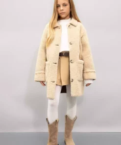 پالتوی کاپشن دخترانه با دکمه و جیب، مقاوم در برابر باد C8555A824AU برند Defacto - 868627477