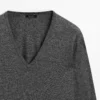 پلیور و یقه V کشبافی پشمی برند Massimo Dutti - 953461062