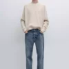 ژاکت دور گردن حلقهای با بافت راهراه برند Massimo Dutti - 991312696