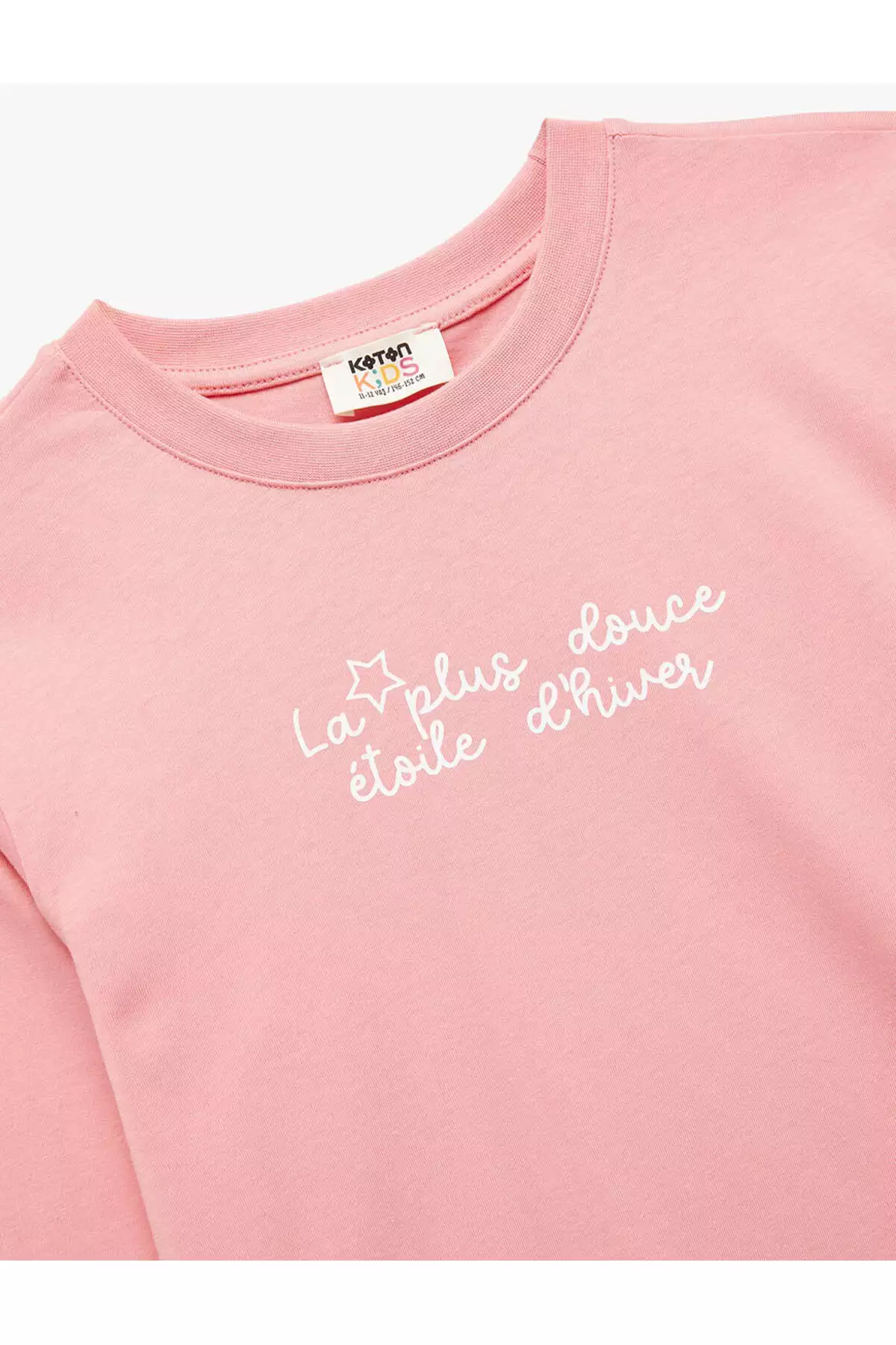 تی شرت با یقه گرد و آستین بلند پنبهای با طرح چاپی برند Koton - 960083159