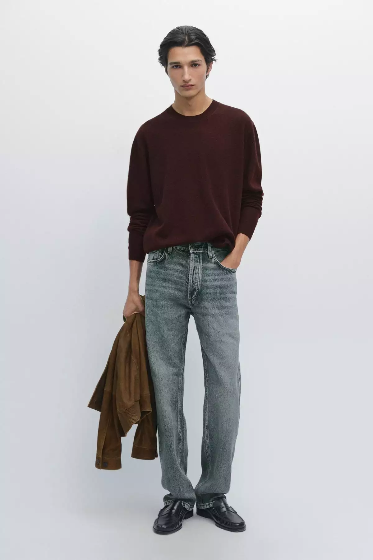 کاپشن گردن بیسیک با ترکیب پشم یونو برند Massimo Dutti - 966067947