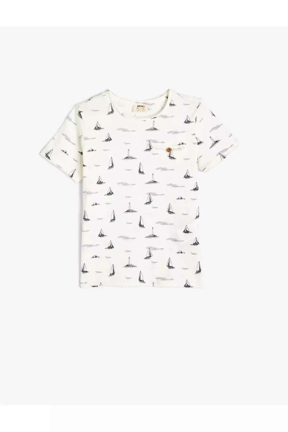 تیشرت کوتاه آستین دوچرخهای یقه گرد با چاپ پنبهای برند Koton - 803639254