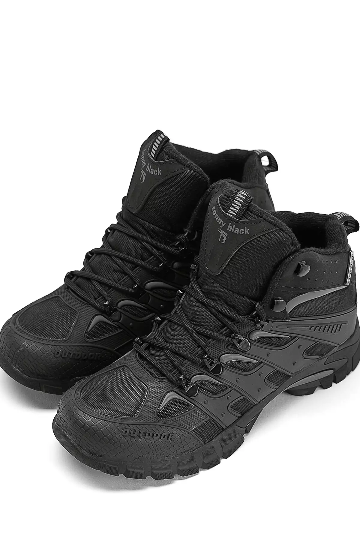 کفش چرم unisex مشکی و خاکستری با طراحی راحت و خاصیت ضد آب برند Tonny Black - 778865822